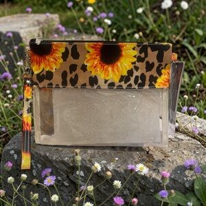 NWT SUNFLOWER LEOPARD CLEAR CROSSBODY BAG